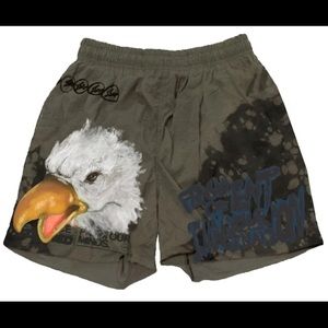 COPY - Travis Scott Cactus Jack for Fragment Imagination Eagle Shorts Olive XL